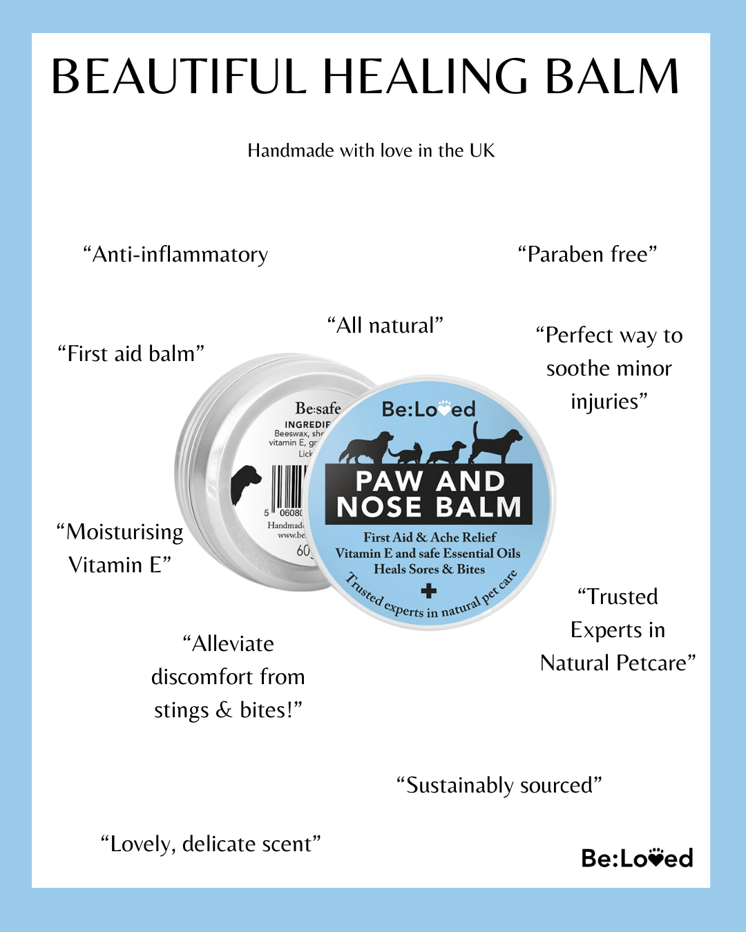 Be:Safe – First Aid Dog Nose & Dog Paw Balm, 60g · £12.99
