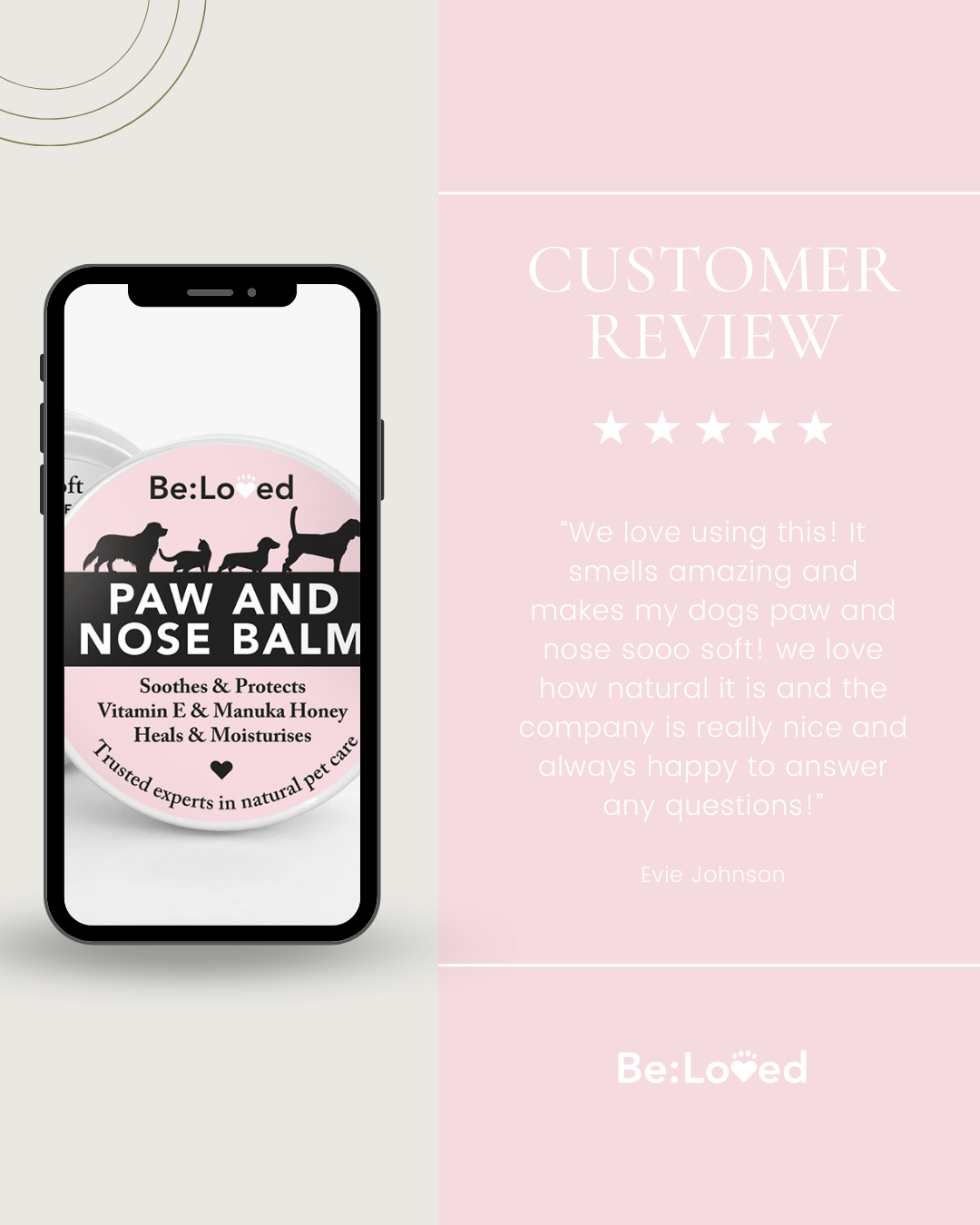 Be:Soft – Natural Dog Nose Balm & Dog Paw Balm - Moisturising & Soothing