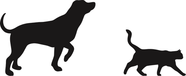 a dog and cat silhouette