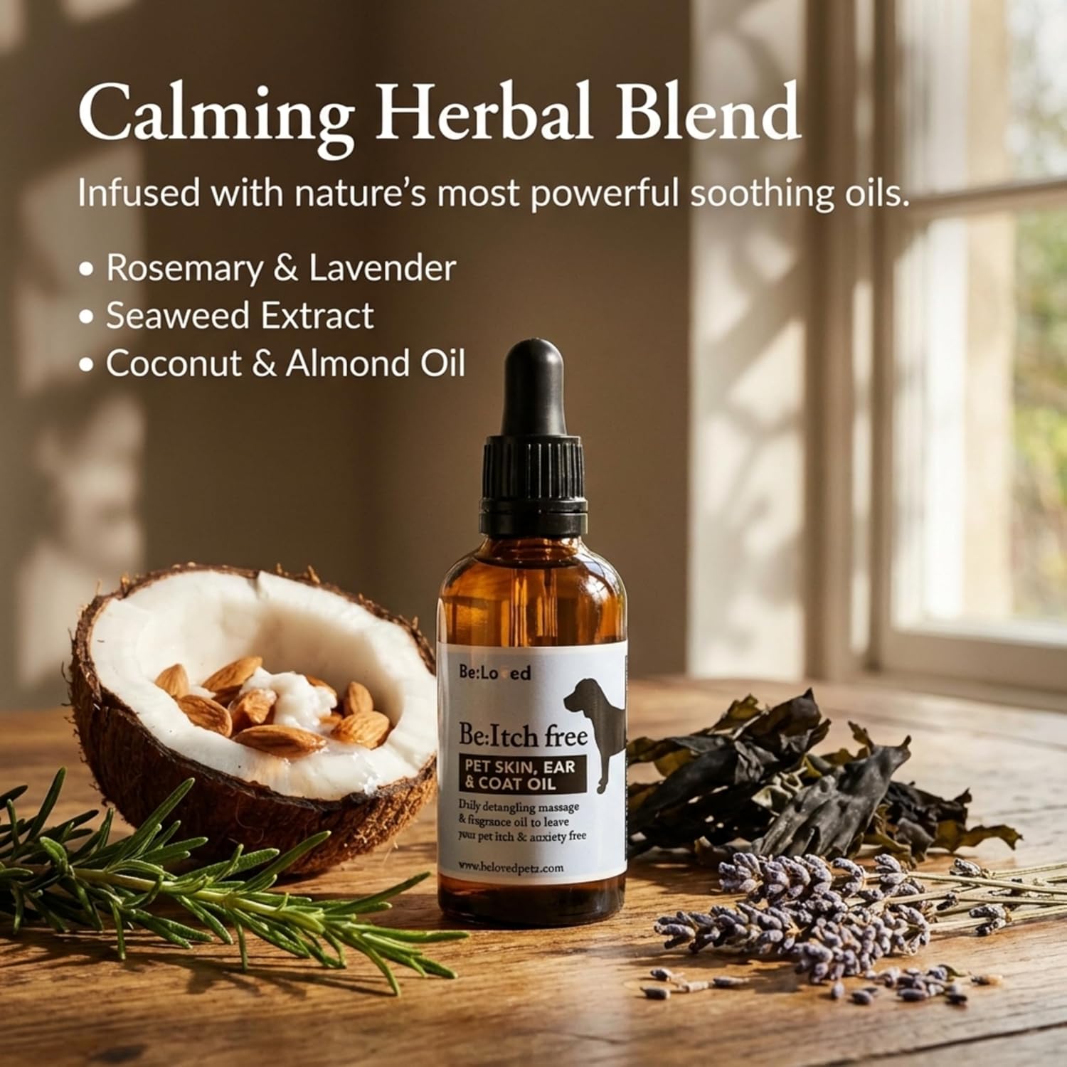 Be:Itch Free, Dog Coat And Skin Oil - Soothes and heals itches, detangles and is beautifully fragranced