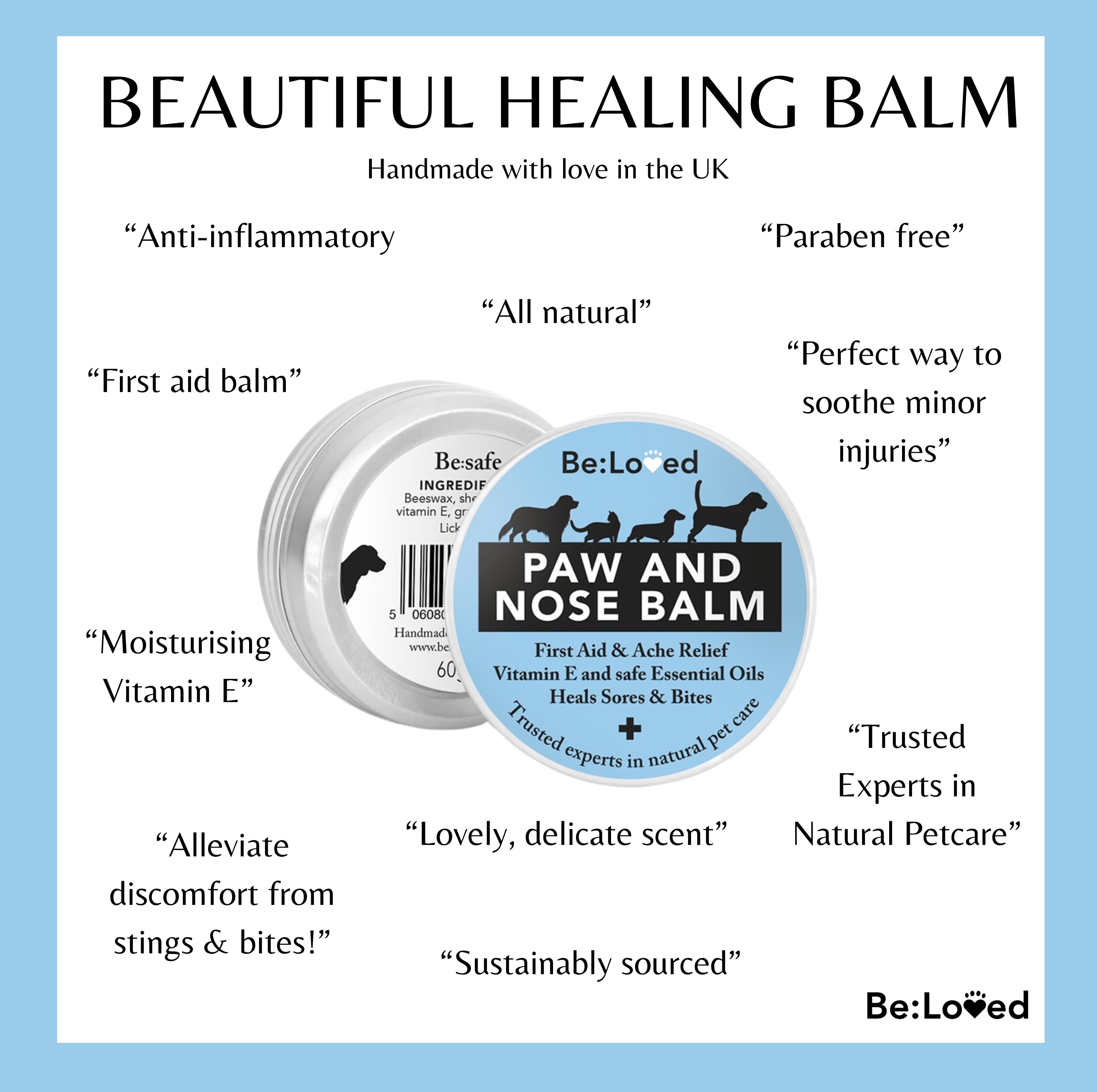 Be:Safe – First Aid Dog Nose & Dog Paw Balm