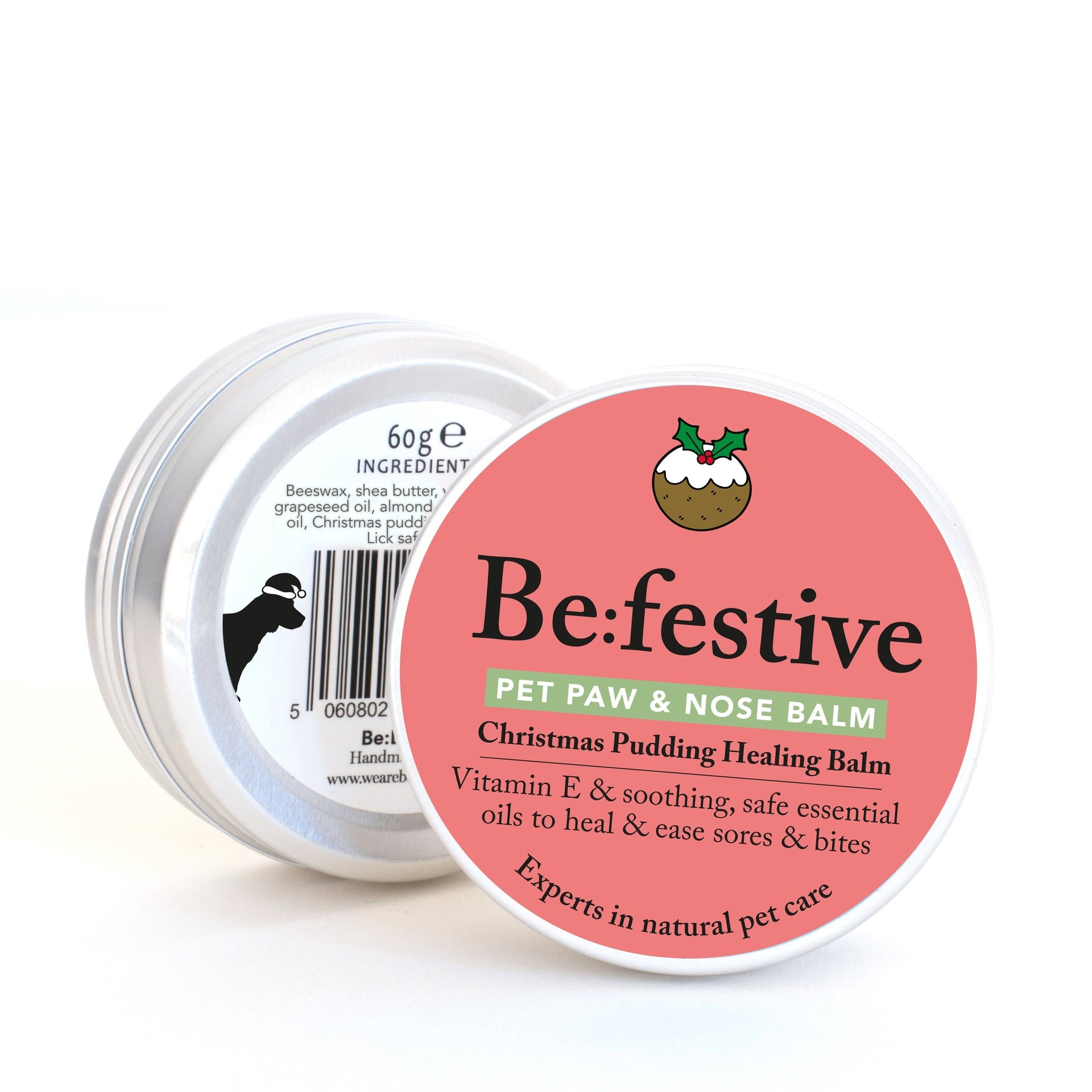 Be:Festive Paw & Nose Balm on white background