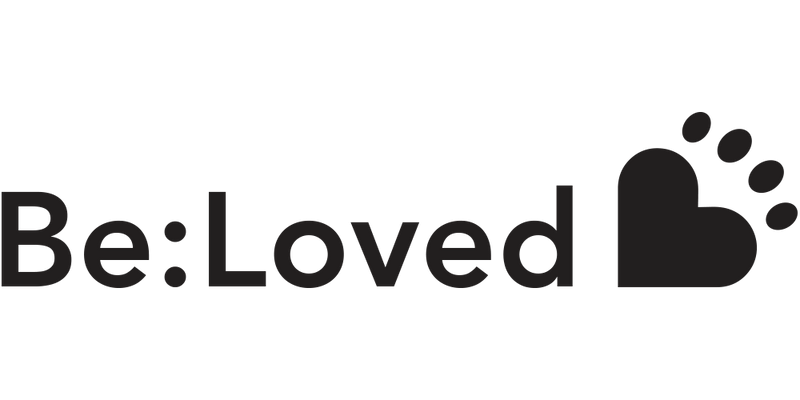 Be:Loved logo with heart shaped paw print.
