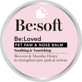 Be:soft pet paw and nose balm packaging.