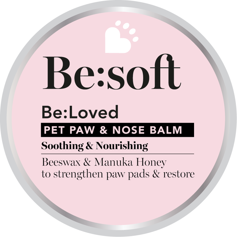 Be:soft pet paw and nose balm packaging.