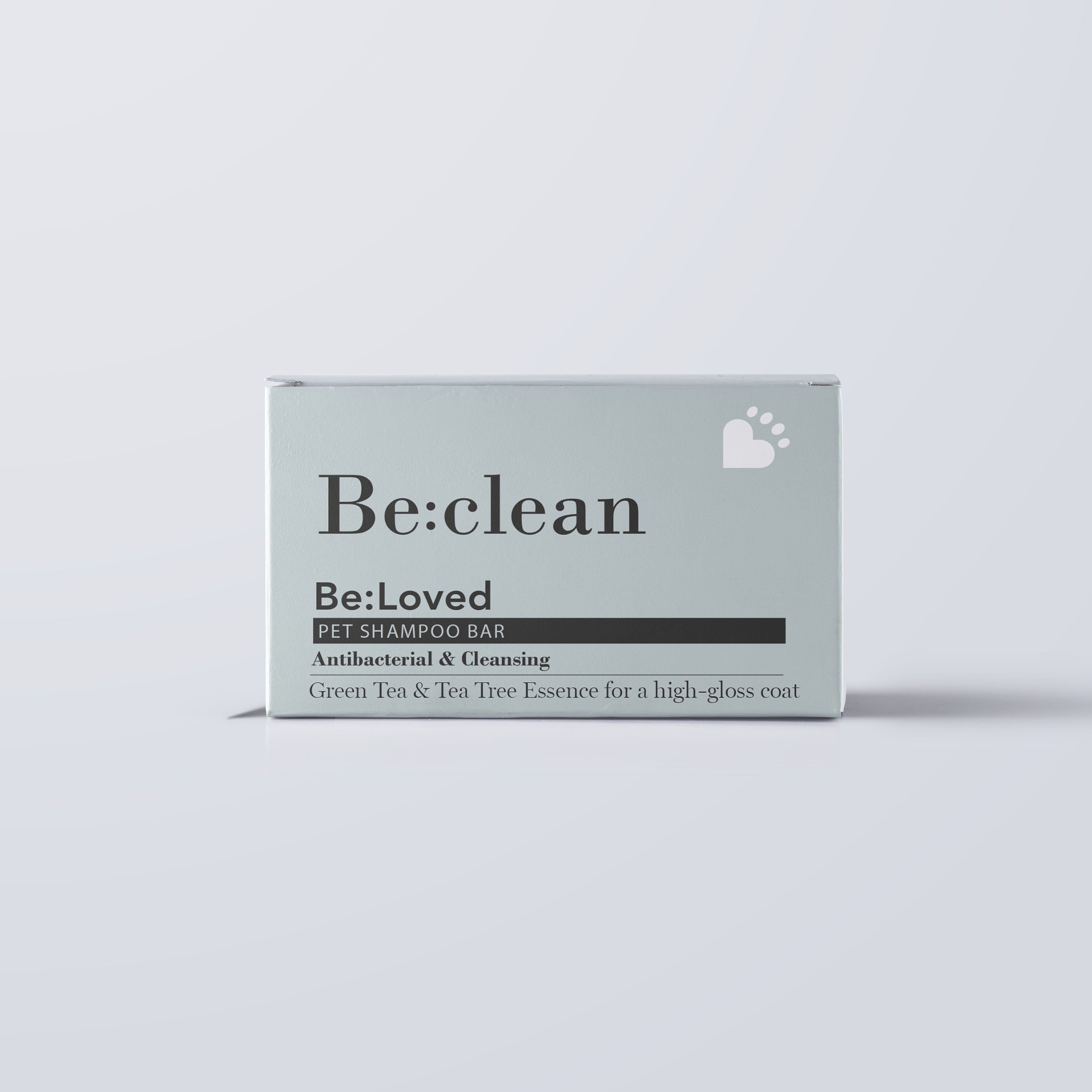 Be:clean pet shampoo bar packaging.